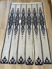 【在庫処分品】唐草　のれん　シースルー　リバーシブル　85X145㎝　  昭和レトロ　当時物　ナイロン100％　アスワン