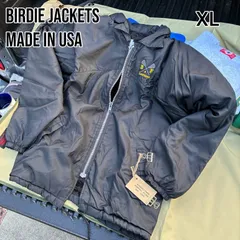 USA製 80s Birdie ナイロンジャケット 裏ボア XL 黒 ラクロス刺繍