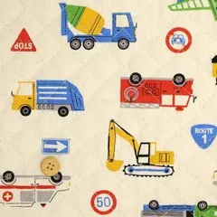 【新品・3営業日で発送】清原(KIYOHARA) 【布・生地】KIYOHARA お気に入りシリーズ はたらく車たち オックス キルトあり 2024新作 (MOWF-158Q)【入数:80】