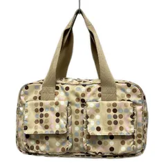 LESPORTSAC(レスポートサック) ハンドバッグ - ベージュ×ダークブラウン×マルチ ドット柄/ミニボストン