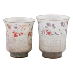 【お取り寄せギフト26R】京焼･清水焼 粉引唐草 組湯呑 UKC837(A5)