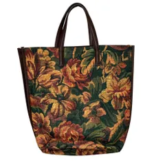 新品同様 TOPKAPI トプカピ TREASURE フラワー トートバッグ グリーン ブラウン レディース 古着 中古 USED