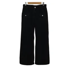リーバイス Levi's パンツ ワイド フレア ロング コーデュロイ 無地 28 黒 ブラック