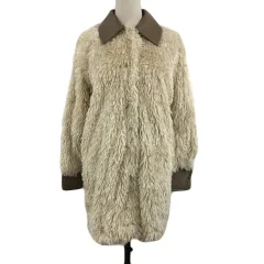 シスリス CISLYS コート シングル ミドル 切替 フェイクファー フェイクレザー 長袖 FREE ベージュ