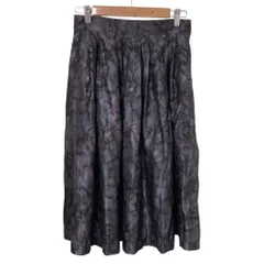 美品 INGEBORG インゲボルグ フラワープリント ギャザースカート A2256FS308 サイズ3 パープル レディース 古着 中古 USED