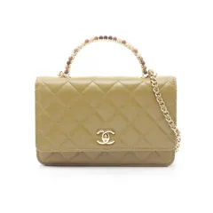 シャネル CHANEL ショルダーバッグ マトラッセ モスグリーン ラムスキン（羊革） マトラッセ チェーンウォレット レディース Used A