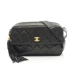 シャネル CHANEL ショルダーバッグ マトラッセ ブラック ラムスキン（羊革） マトラッセ フリンジ ショルダーバッグ レディース Used A