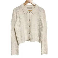 美品 25AW CELFORD セルフォード ビジュー釦ケーブルカーディガン ONESIZE アイボリー レディース 古着 中古 USED