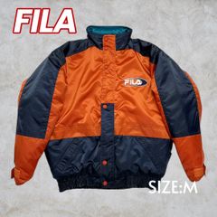 90s FILA フィラ 中綿ナイロンブルゾン メンズ Mサイズ オレンジ