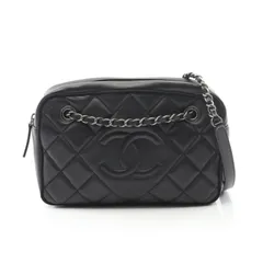 シャネル CHANEL ショルダーバッグ マトラッセ ブラック ラムスキン（羊革） ダイヤステッチ ココマーク チェーンショルダー レディース Used A