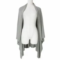 インディヴィ INDIVI ニットカーディガン ボレロ ポンチョ 7分袖 ウール混 ボタンレス 38 M相当 グレー X