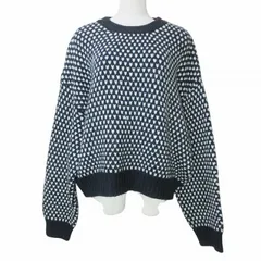 フリークスストア FREAKS STORE ×MACOBER マコバー 23FW ジャガード柄 ニットプルオーバー セーター 厚手 長袖 ネイビー系 フリーサイズ X