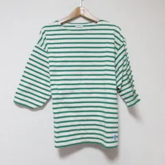 美品 ORCIVAL オーシバル ボーダー バスクシャツ 1 グリーン レディース 古着 中古 USED