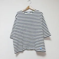 美品 ORCIVAL オーシバル ボーダー バスクシャツ サイズ1 ホワイト ネイビー レディース 古着 中古 USED