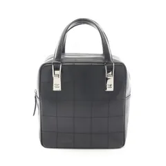 シャネル CHANEL ハンドバッグ チョコバー ブラック レザー チョコバー ハンドバッグ レディース Used A