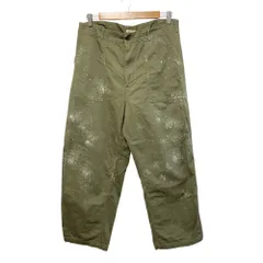 美品 Attick by Johnbull アティックバイジョンブル ミリタリー ワイド ベイカーパンツ サイズS グリーン メンズ 古着 中古 USED