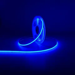 COB LED テープライト DC12V 5m 青色 480LED/m 超狭幅 8mm 高輝度 高演色性 CRI>95 ドットレス均一光 調光可能 フレキシブル 切断可能 屋内用 即貼り（両面テープ付） ベッドルーム キッチン照明 1