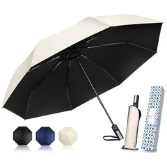 YOIIYO おりたたみ傘 日傘 uvカット 100 遮光 折り畳み 日傘 メンズ 折りたたみ傘 晴雨兼用 レディース ワンタッチ自動開閉 折り畳み傘 大きいサイズ 丈夫 軽量 8本骨 強風に強い 豪雨対応 紫外線遮断 UVカット 完全遮光 コンパクト 折 0