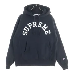 SUPREME (シュプリーム) 25SS ×Champion Hooded Sweatshirt チャンピオン フロントロゴデザイン フーデッド スウェット パーカー ブラック
