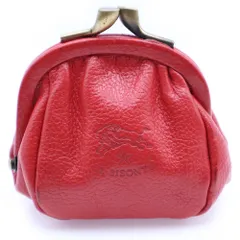 IL BISONTE (イル ビゾンテ) がま口 レザーコインケース 小物入れ レッド