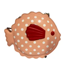 良品 kate spade ケイトスペード PUFFY/PUFFER FISH CROSSBODY ドット ふぐモチーフ チェーンショルダーバッグ ピンク レディース 古着 中古 USED