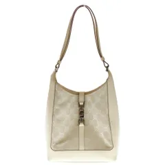 GUCCI (グッチ) GGキャンバス ショルダーバッグ ハンドバッグ ホワイト レザー 001-3876 シルバー金具