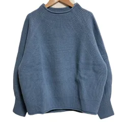 美品 SHIPS シップス 5Ｇウールカシミヤタートルネックプルオーバー ニットセーター ブルー レディース 古着 中古 USED