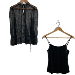 未使用 SNIDEL スナイデル シアーレース ブラウス サイズF ブラック レディース 古着 中古 USED