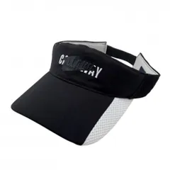 【美品】キャロウェイ サンバイザー 黒×白 ロゴ サイドメッシュ調 FR   ゴルフウェア Callaway