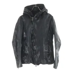 ISAMU KATAYAMA BACKLASH (イサムカタヤマバックラッシュ) Leather Hooded Jacket 1709-02 フーデッド レザージャケット ブラックのサムネイル