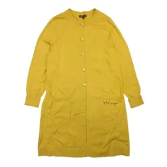 美品 To b. by agnes b. トゥービーバイアニエスベー ロゴ刺繍 コットンニット カーディガン クルーネック ロング Tu マスタード レディース 古着 中古 USED