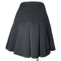 エムズグレイシー M'S GRACY スカート プリーツ IT-427512 ひざ丈 38 M相当 黒 ブラック /X