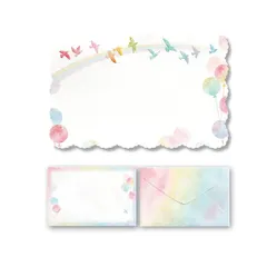 【新品・7営業日以内発送】クリエイトジー 074567 ダイカットミニレターセット 虹と小鳥【沖縄離島販売不可】