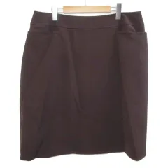 ニューヨーカー NEWYORKER 大きいサイズ スカート 台形 ひざ丈 無地 21 6L相当 茶系 /X