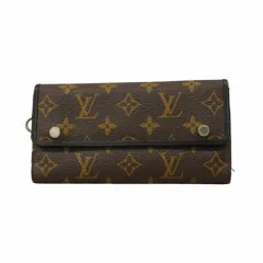 ルイ・ヴィトン(Louis Vuitton) ルイ・ヴィトン 三つ折り長財布 モノグラム・マカサー ポルトフォイユロン M60168 ブラウン ブラックメンズ
