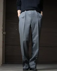 1990s- pin stripe beautiful straight silhouette slacks gray 90年代 ピンストライプ ワイド ストレート スラックス グレー W35