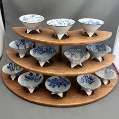 有田焼　盃　12ヶ月　染付草花紋