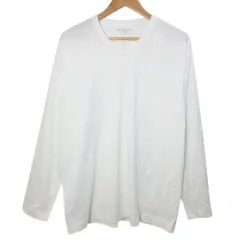 グリーンレーベルリラクシング ユナイテッドアローズ green label relaxing タグ付き 大きいサイズ オーガニッククリア Vネック ロングスリーブTシャツ カットソー 長袖 無地 XXL 白 ホワイト /X