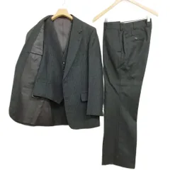 unifier ストライプ 3ピース シングル 2B スーツ セットアップ ジレ ジャケット スラックス 94-A6 チャコール