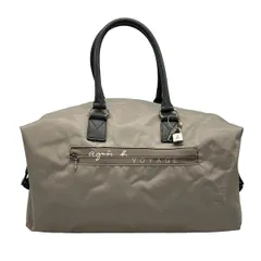 agnes b(アニエスベー) ボストンバッグ - グレーベージュ×ダークグレー VOYAGE/本体ロックなし レザー