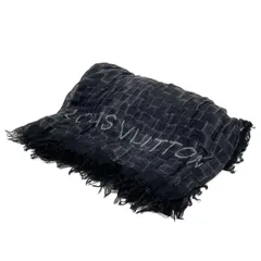 LOUIS VUITTON(ルイヴィトン) ストール(ショール) - 黒×白 チェック柄 カシミヤ、シルク