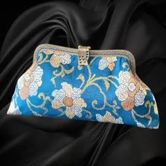 【No.705】着物リメイクバッグ、和風クラッチバッグ、着物ショルダーバッグ