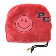 【超美品】パーリーゲイツ ボアアイアンカバー ピンク×ネイビー ニコちゃん スマイル ヘッドカバー ゴルフ PEARLY GATES