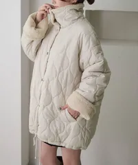 apres jour clair アプレジュールクレア  裏ボア キルティング ジャケット アイボリー F