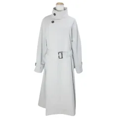ロペピクニック ROPE Picnic 花粉ガード スタンドカラーコート 2WAY トレンチ風 ロング ベルト付き 比翼仕立て 38 M相当 ライトグレー /X.