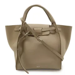 CELINE セリーヌ ビッグバッグ スモール ハンドバッグ 2WAY ショルダーバッグ 斜め掛け レザー グレージュ シルバー金具 183313