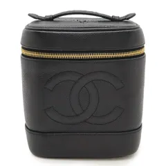CHANEL シャネル ココマーク バニティバッグ ハンドバッグ 化粧ポーチ コスメポーチ キャビアスキン レザー ブラック 黒 ゴールド金具 A01998
