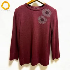 #w サイトウトヨコ 斉藤都世子 ニット・セーター 赤系 花柄 バックファスナー レディース [889170] k01のサムネイル