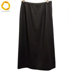 #w レリアン Leilian スカート 11 こげ茶 ロング タイト 無地 ウール 日本製 レディース [944906] k01