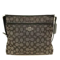 コーチ ショルダーバッグ アウトライン シグネチャー キャンバス ジップ ファイル クロスボディー バッグ F29960 グレー×ダークグレー×黒